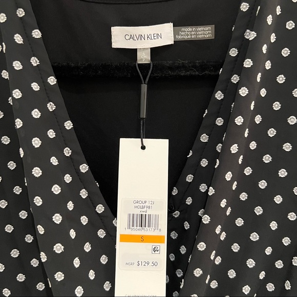 Calvin Klein black flowy dress, size small. New with tags. - Picture 5 of 7